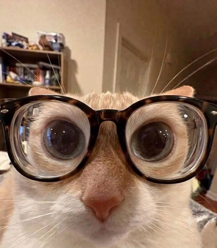 Gato usando óculos